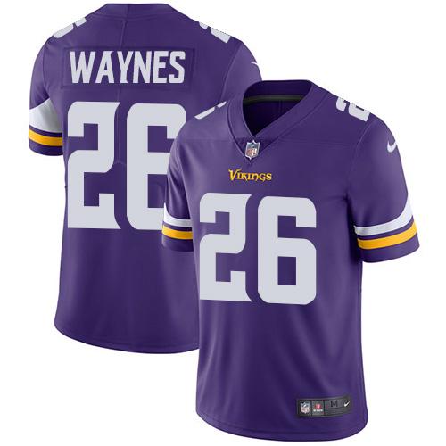 Men 2019 Minnesota Vikings #26 Waynes purple Nike Vapor Untouchable Limited NFL Jersey->minnesota vikings->NFL Jersey